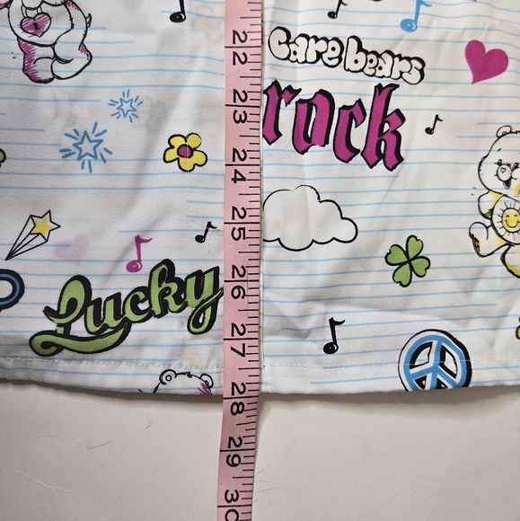Care Bears Adorable Pink & White Scrub Top Measures Like A Large (Labled S) 2008 - Picture 14 of 15